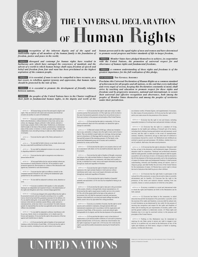 Carta Original da Declaração Universal dos Direitos Humanos