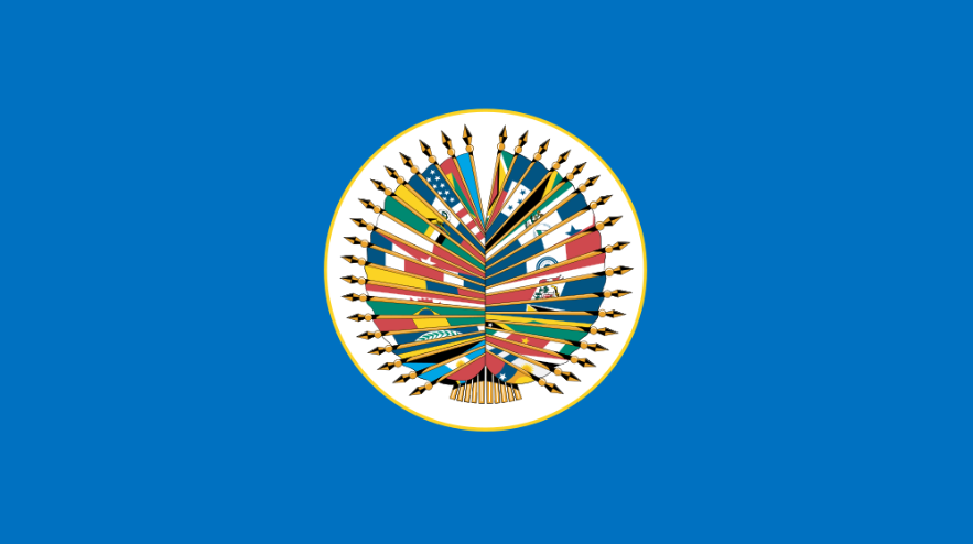 SIDH: Sistema Interamericano de Direitos Humanos; Bandeira Internacional da OAS/OEA