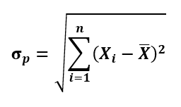 Equação - Desvio Padrão de probabilidades